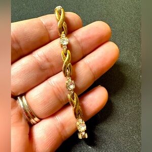 Gold plated bracelet with diamonds